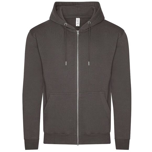 Awdis Mens Full Zip Hoodie / Charcoal